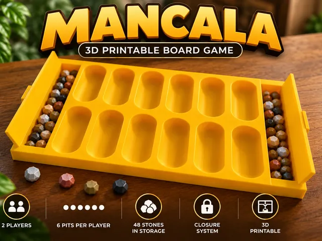 Mancala – Strategy Board Game with Built-in Storage and Closure System