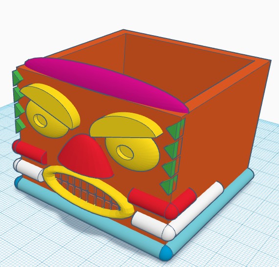 Tiki Kahuna style business card holder for 3D printed business cards