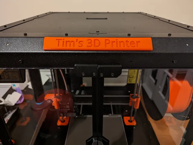 Prusa Enclosure nameplate