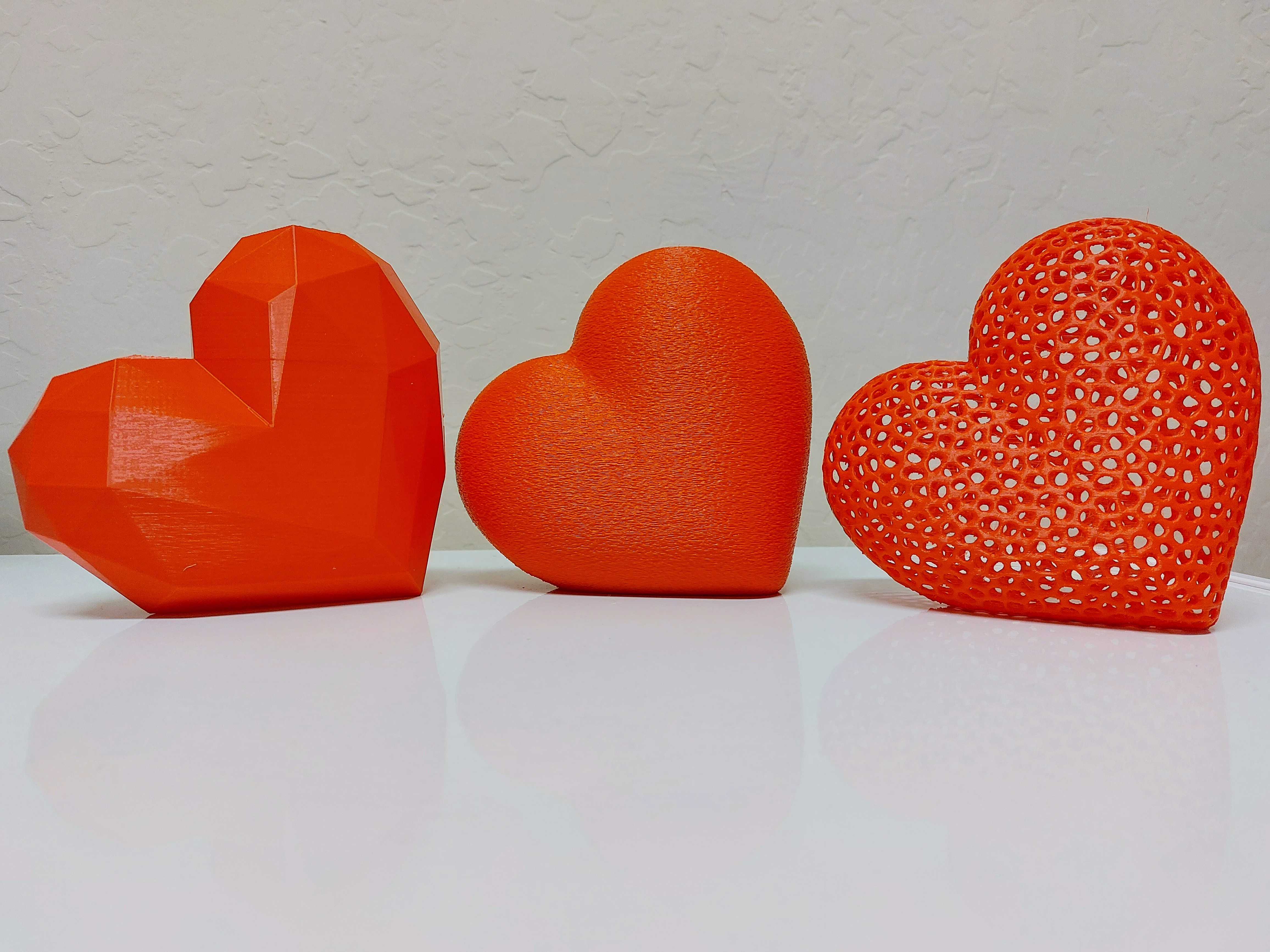 3 of Hearts - low poly heart, voronoi, smooth
