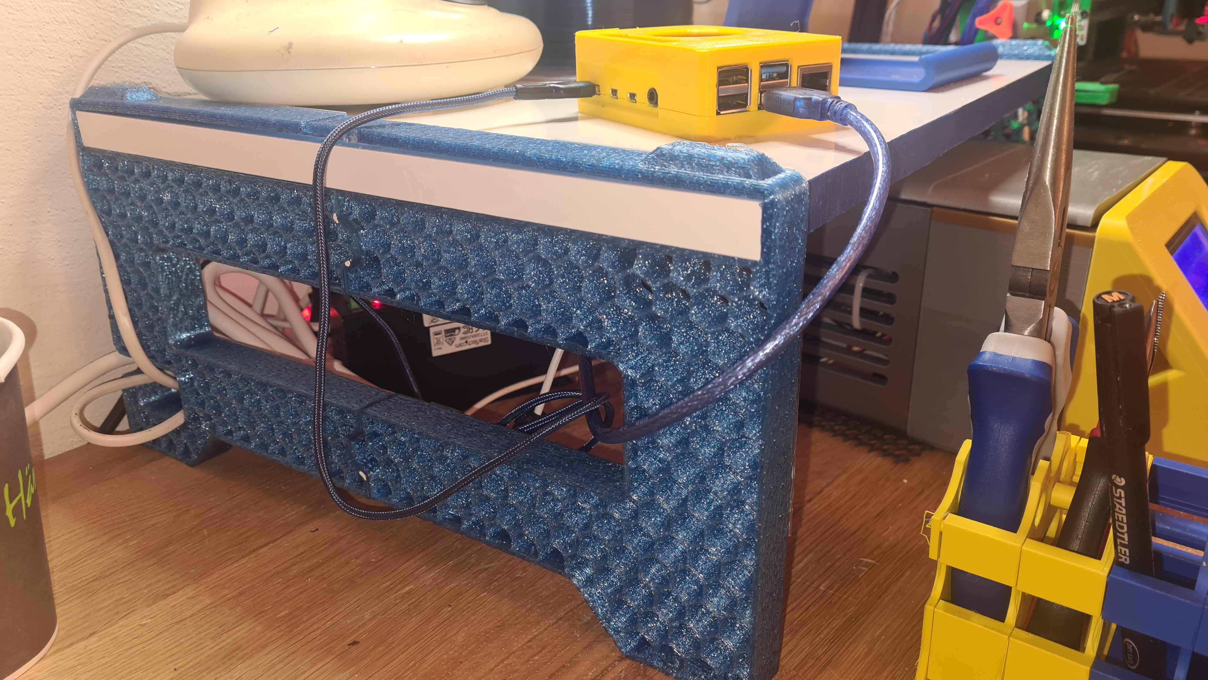 Stackable Desk Rack IKEA Kallax 3D model thumbnail