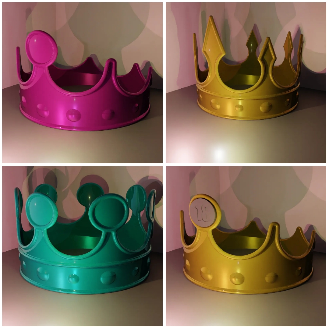 Crown Celebration Collection 12 variants and 6 of them are customizable with age buttons!