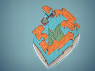 mini city (02) with a garden by Low-Poly Martino | Download free STL ...