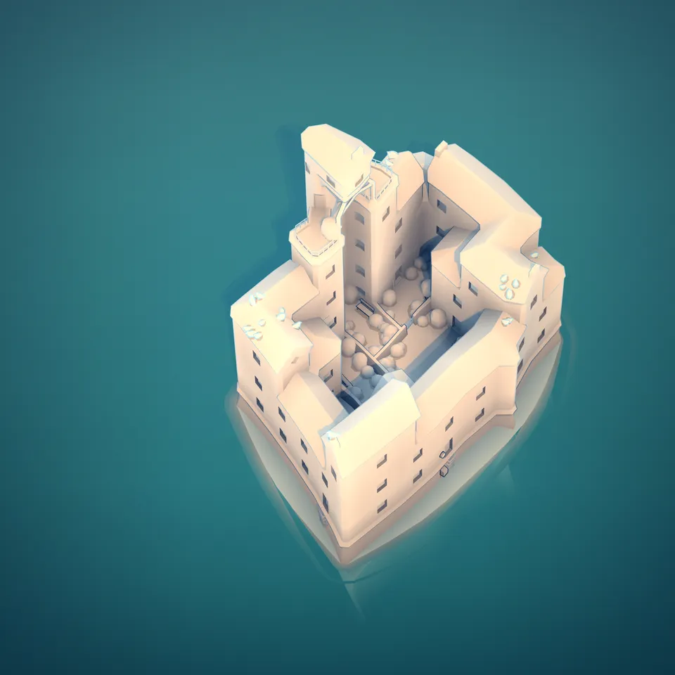 mini city (02) with a garden by Low-Poly Martino | Download free STL ...