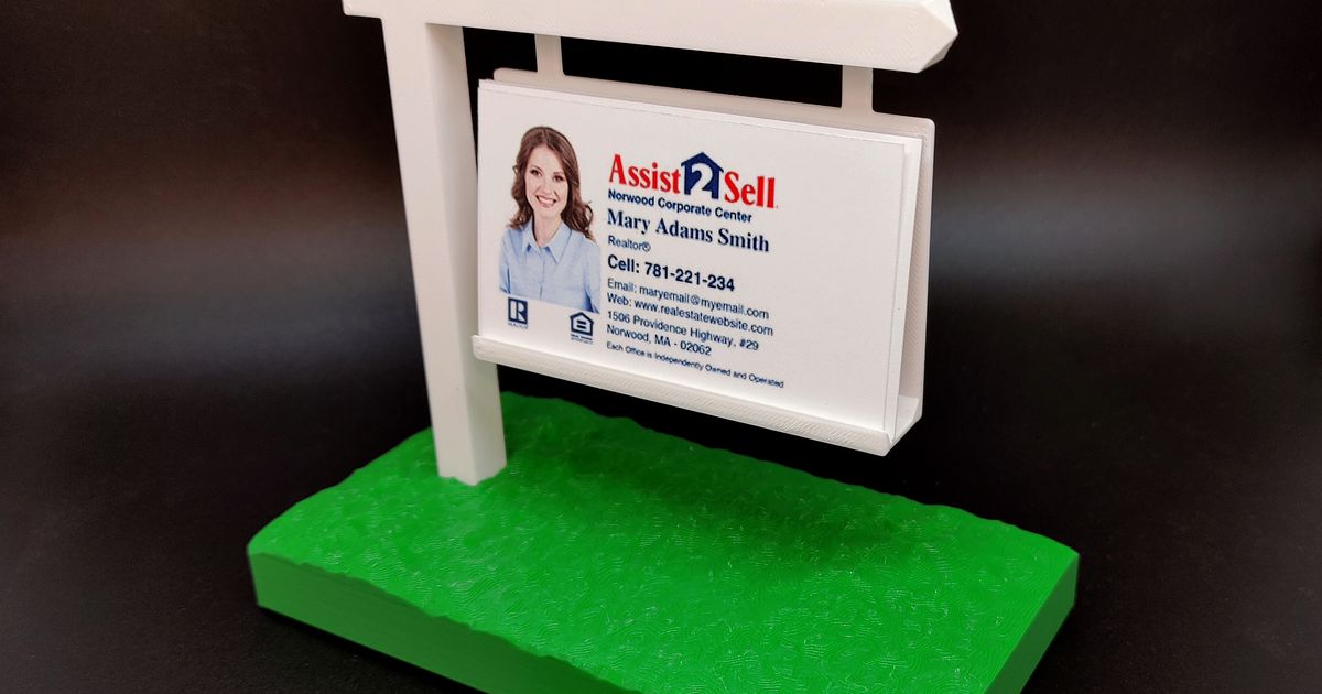 For Sale Sign Realtor Business Card Holder by fixumdude Download free