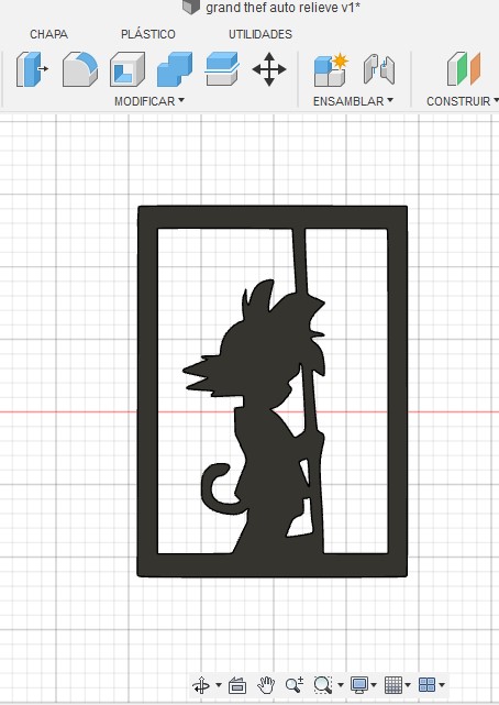 cuadro en relieve de goku