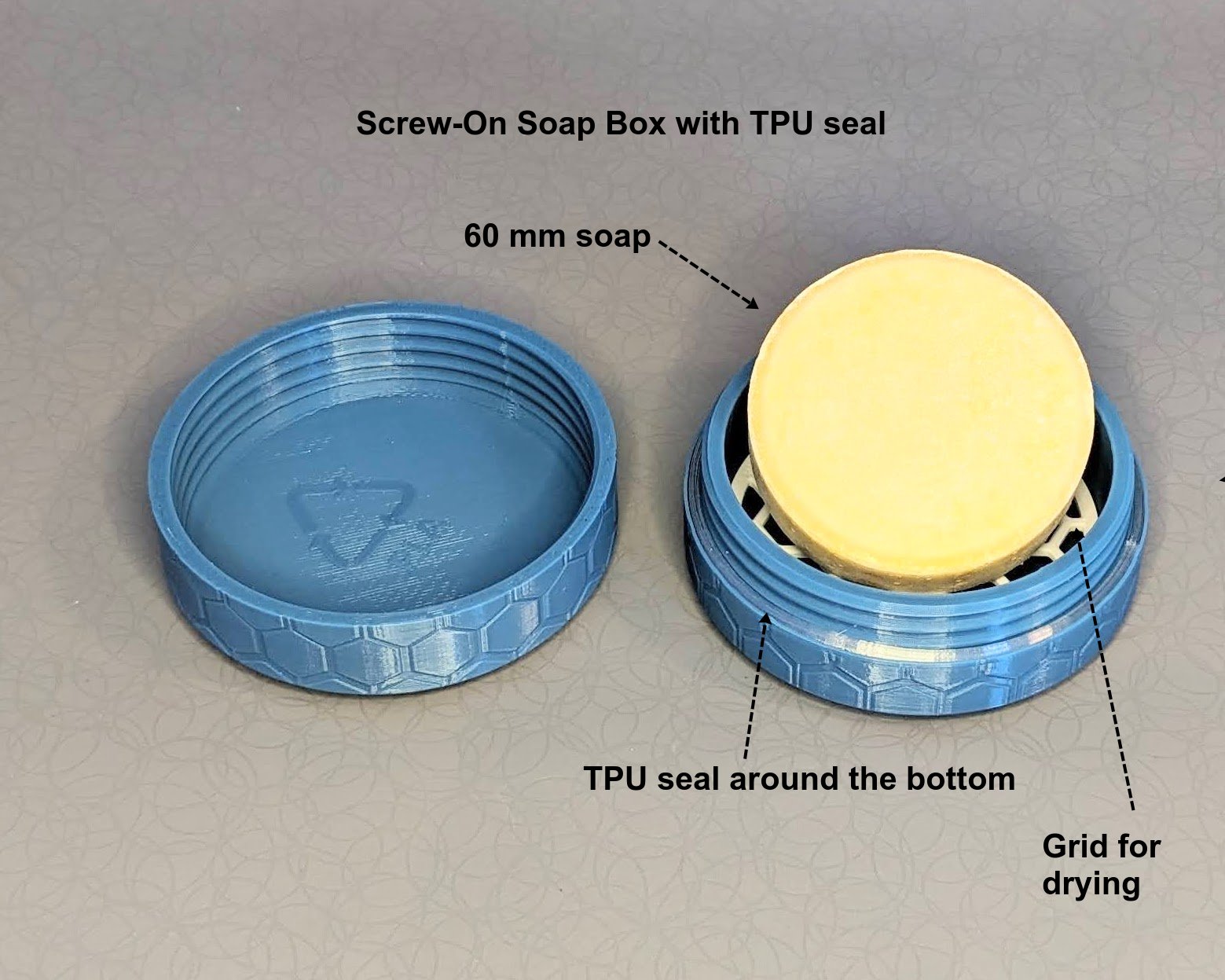 Screw-on Soap Box with TPU lid
