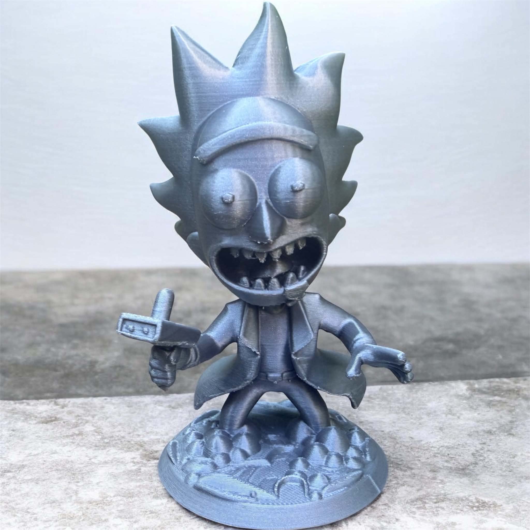 Little Rick Sanchez on a pedestal