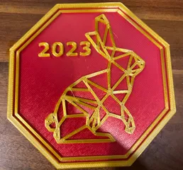Year of the Rabbit Coaster Origami Style Chinese New Year CNY 2023
