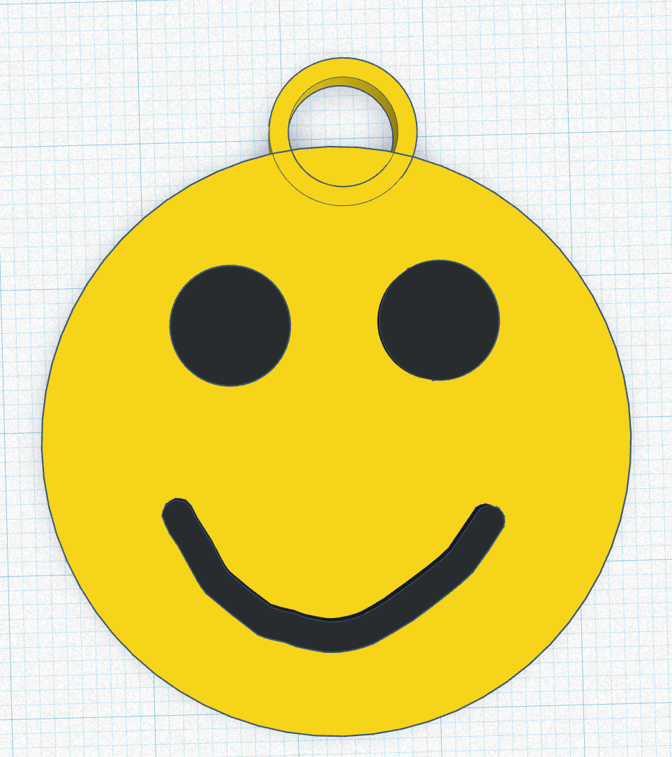 Miniatura 4 do modelo 3D Smiley-Keychain