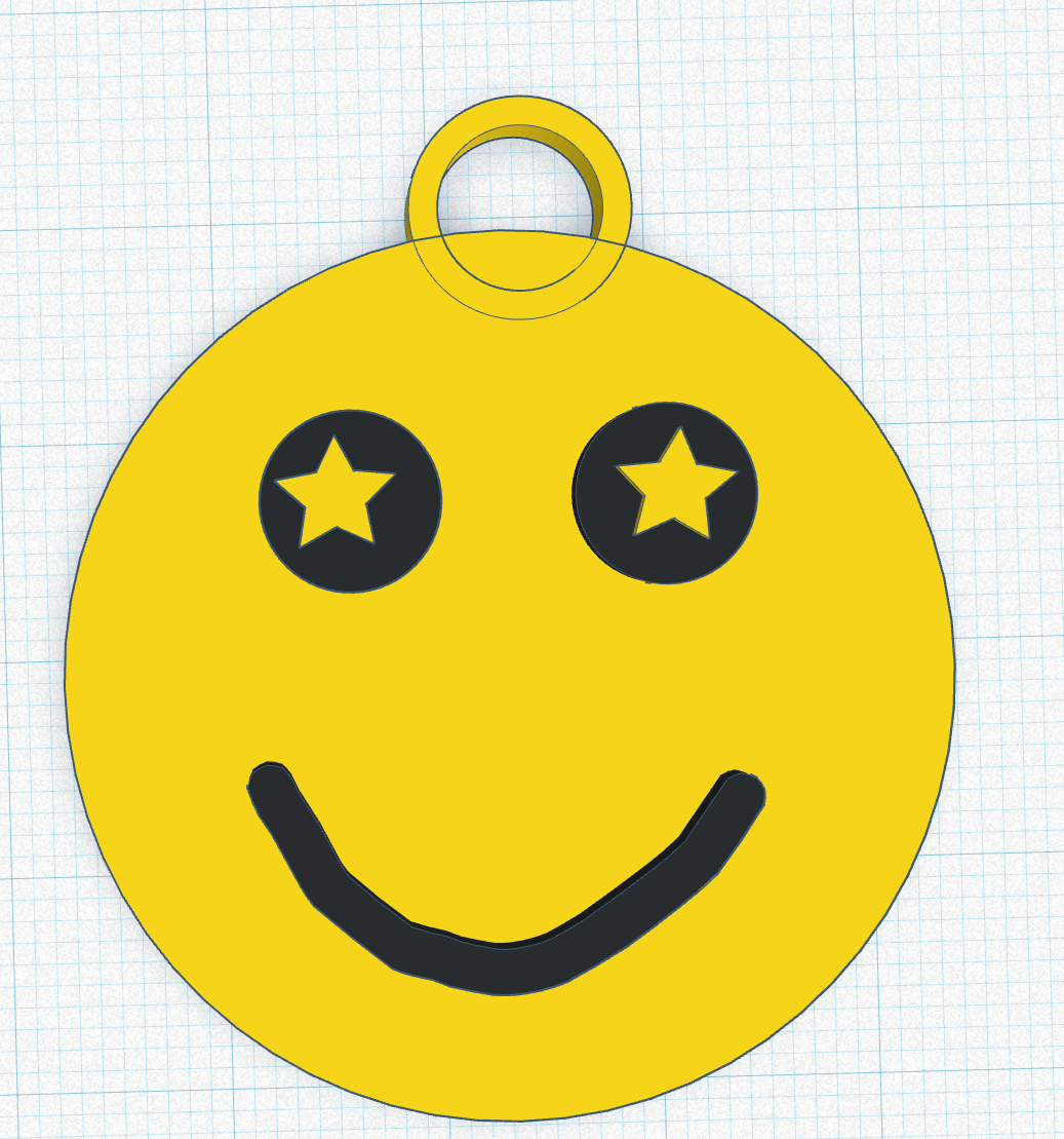 Miniatura 2 do modelo 3D Smiley-Keychain
