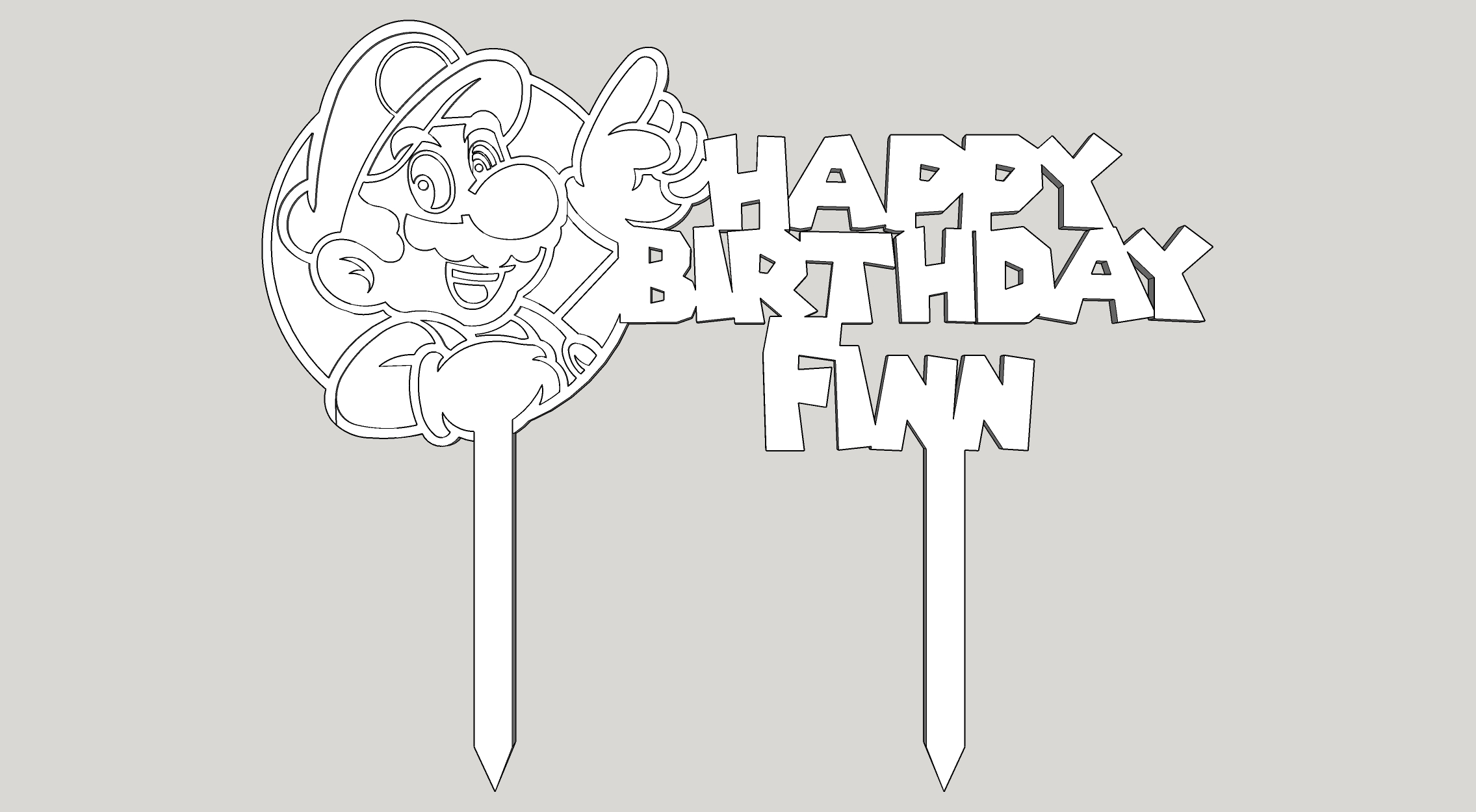 Happy Birthday Finn Cake Topper by shadokyn | Download free STL model