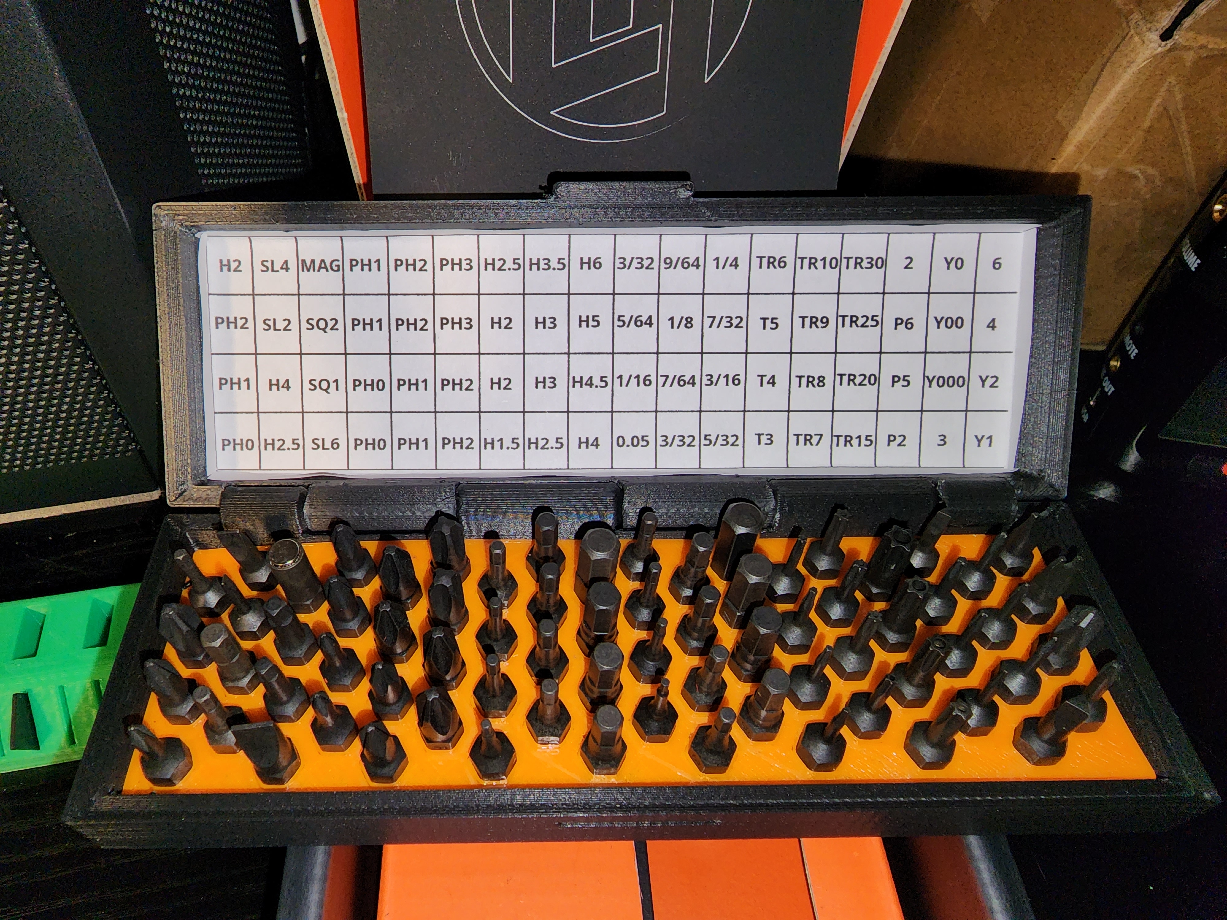 LTT Screwdriver Bit Holder for 72 bits w/ legend 3D model thumbnail