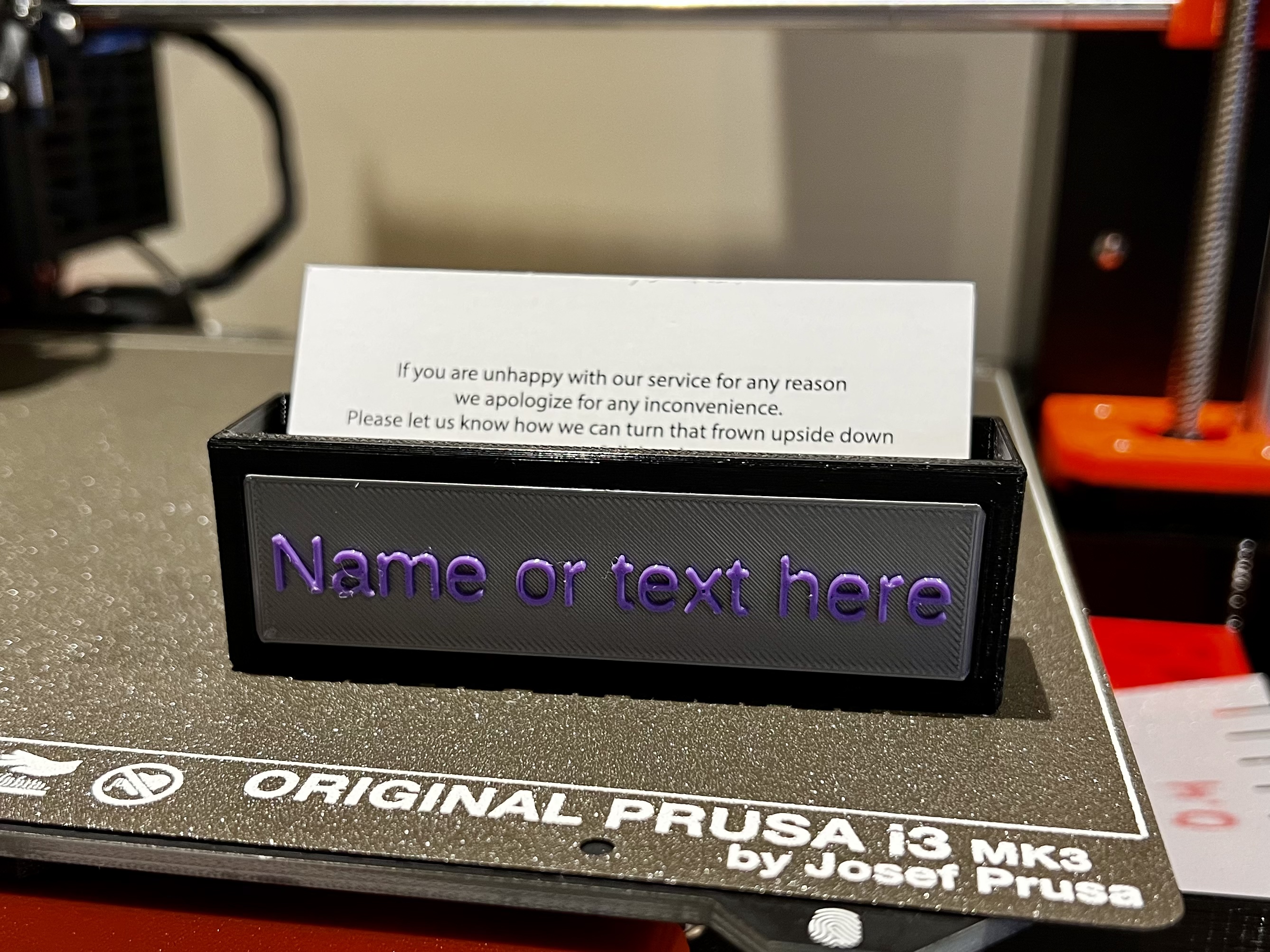 Business card holder with nameplate (OpenSCAD) by netpaq Download