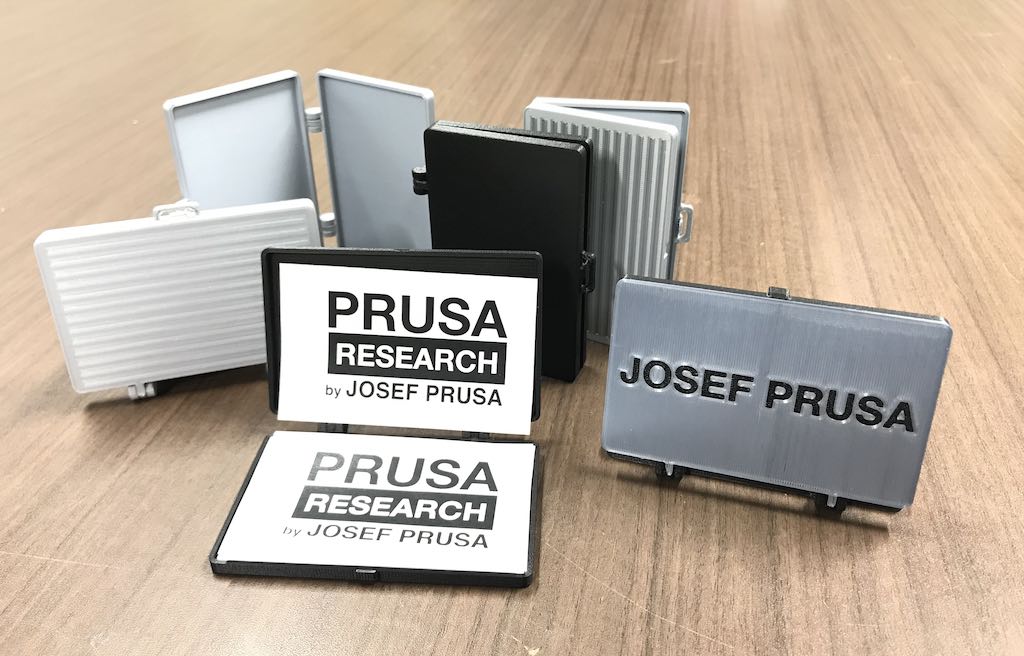 Business card case and holder, print-in-place.