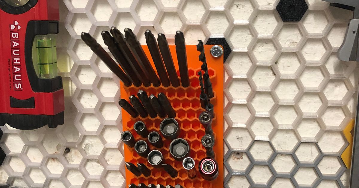 Honeycomb Wall Black and Decker 40V Charger Holder by dereki22, Download  free STL model