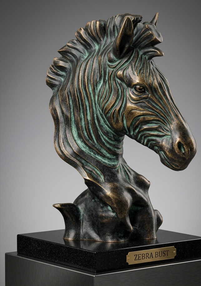 The Savannah Stripe - Stylized Zebra Bust Sculpture