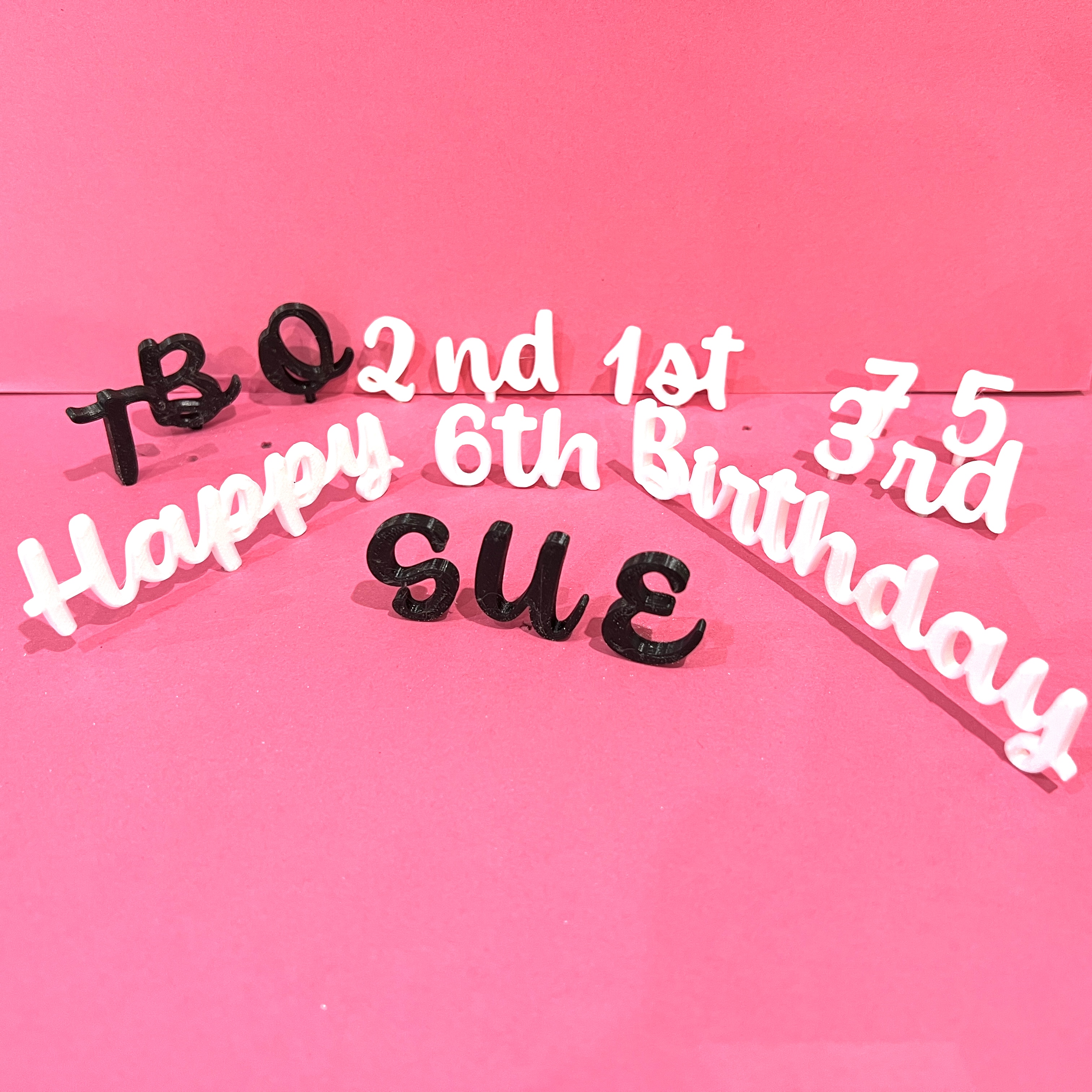 Happy Birthday, Numbers, Alphabet, Ordinals for Cake Toppers. Make any Age or Name