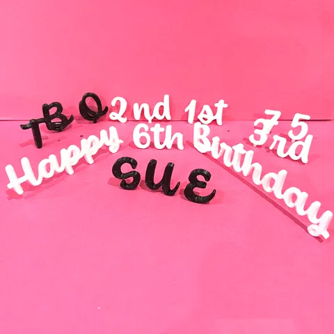 Happy Birthday, Numbers, Alphabet, Ordinals for Cake Toppers. Make any Age or Name