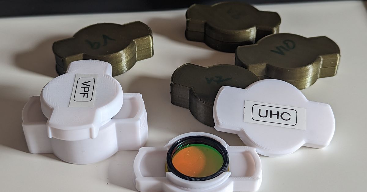 Standardised 1.25" Telescope Astronomy Eyepiece Filter Cases by Ratlet
