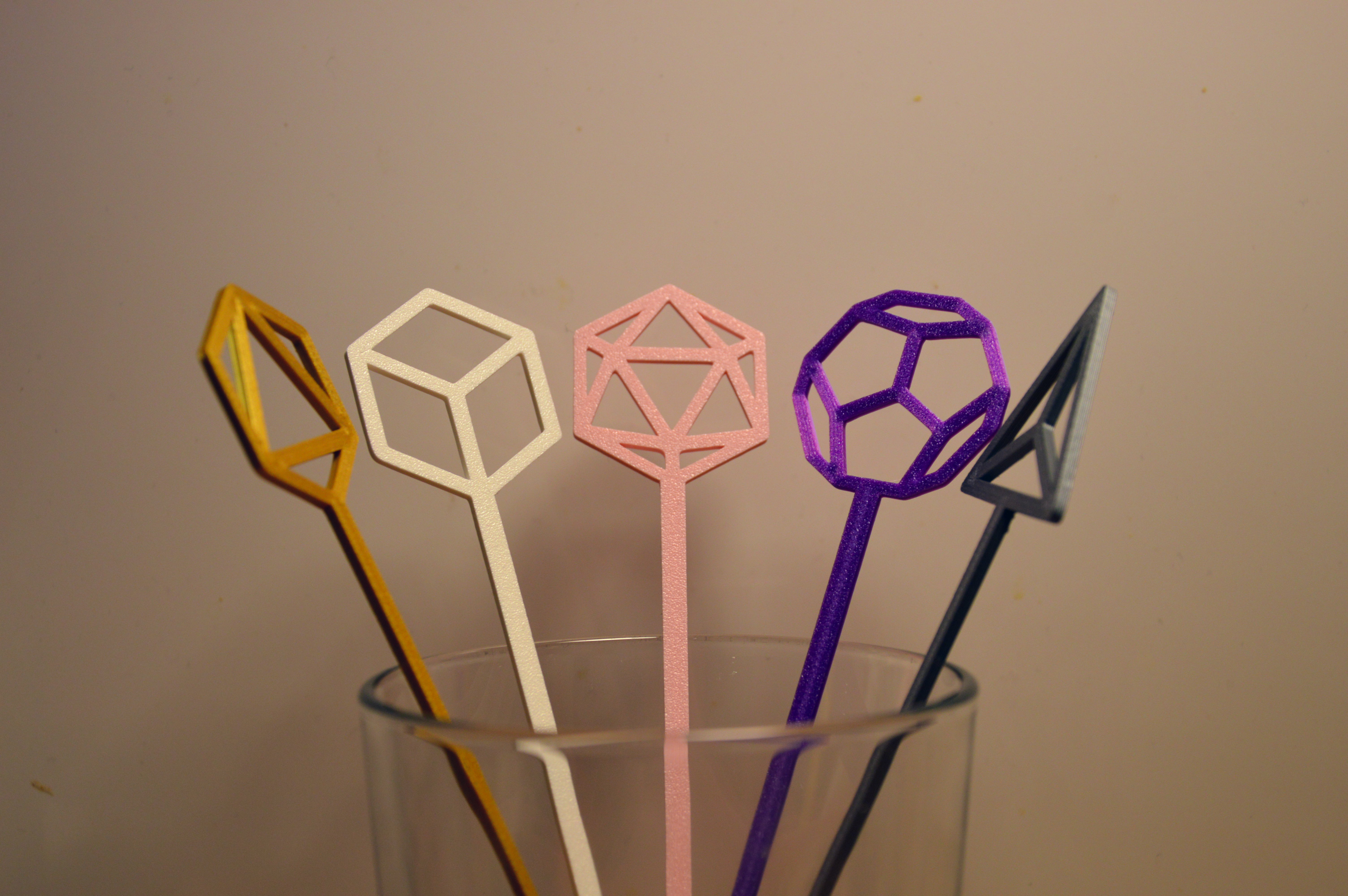 Geometric Cocktail Stirring Sticks