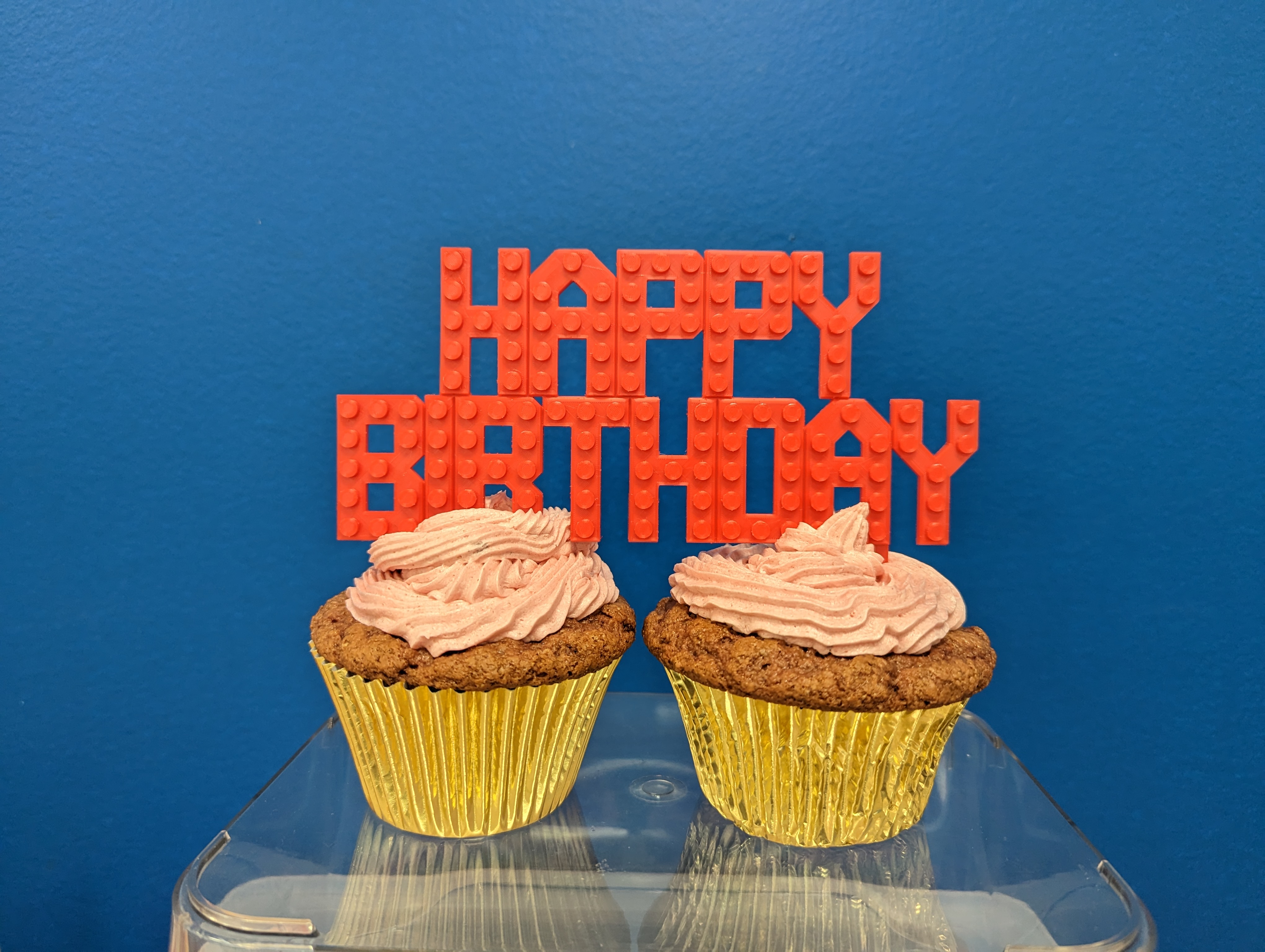 Happy Birthday Cake Topper - Lego Style
