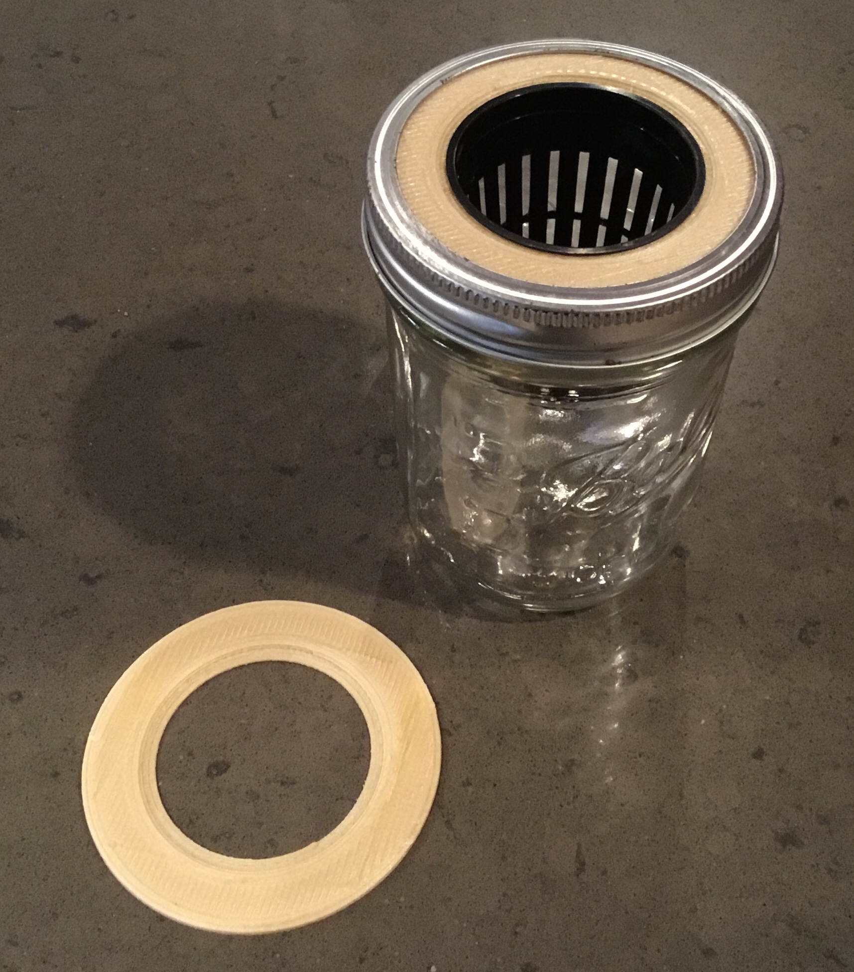 Wide mason jar Kratky Lid 2” net cup by willnewton Download free STL