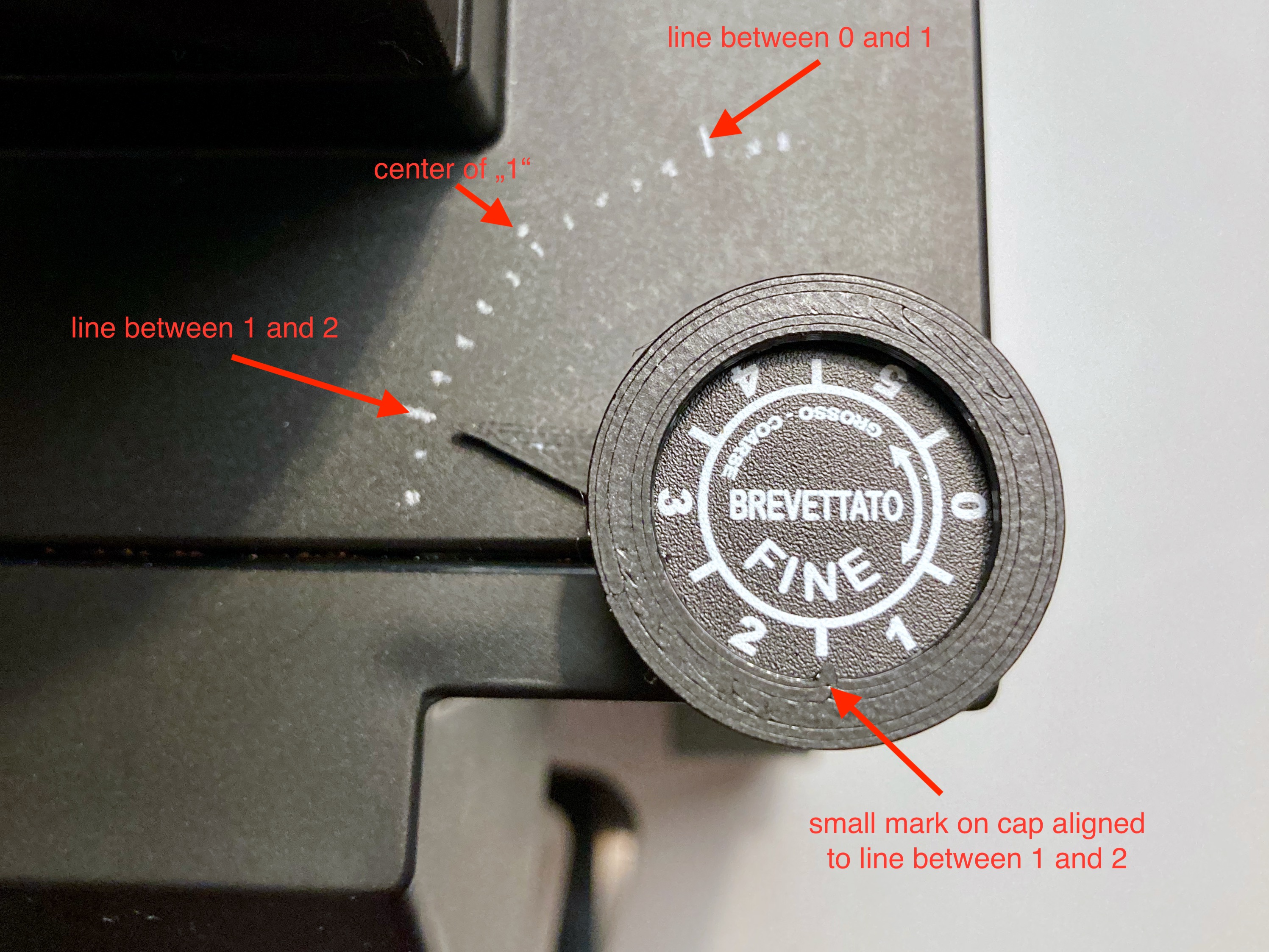 Eureka Mignon grind size scale for adjustment knob by Moritz Download
