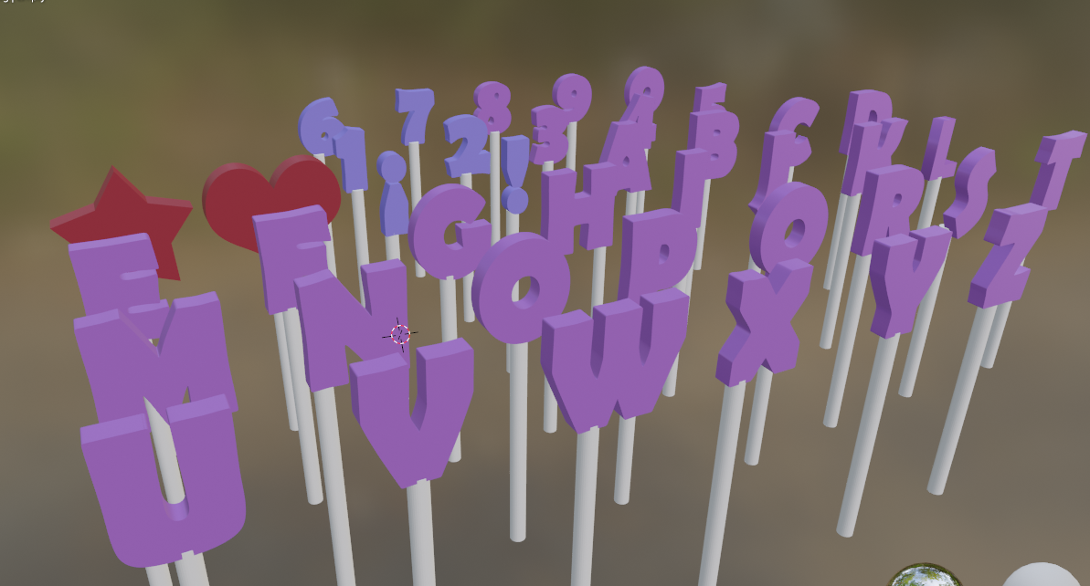 Letters and Numbres Cake toppers