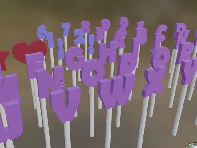 Letters and Numbres Cake toppers