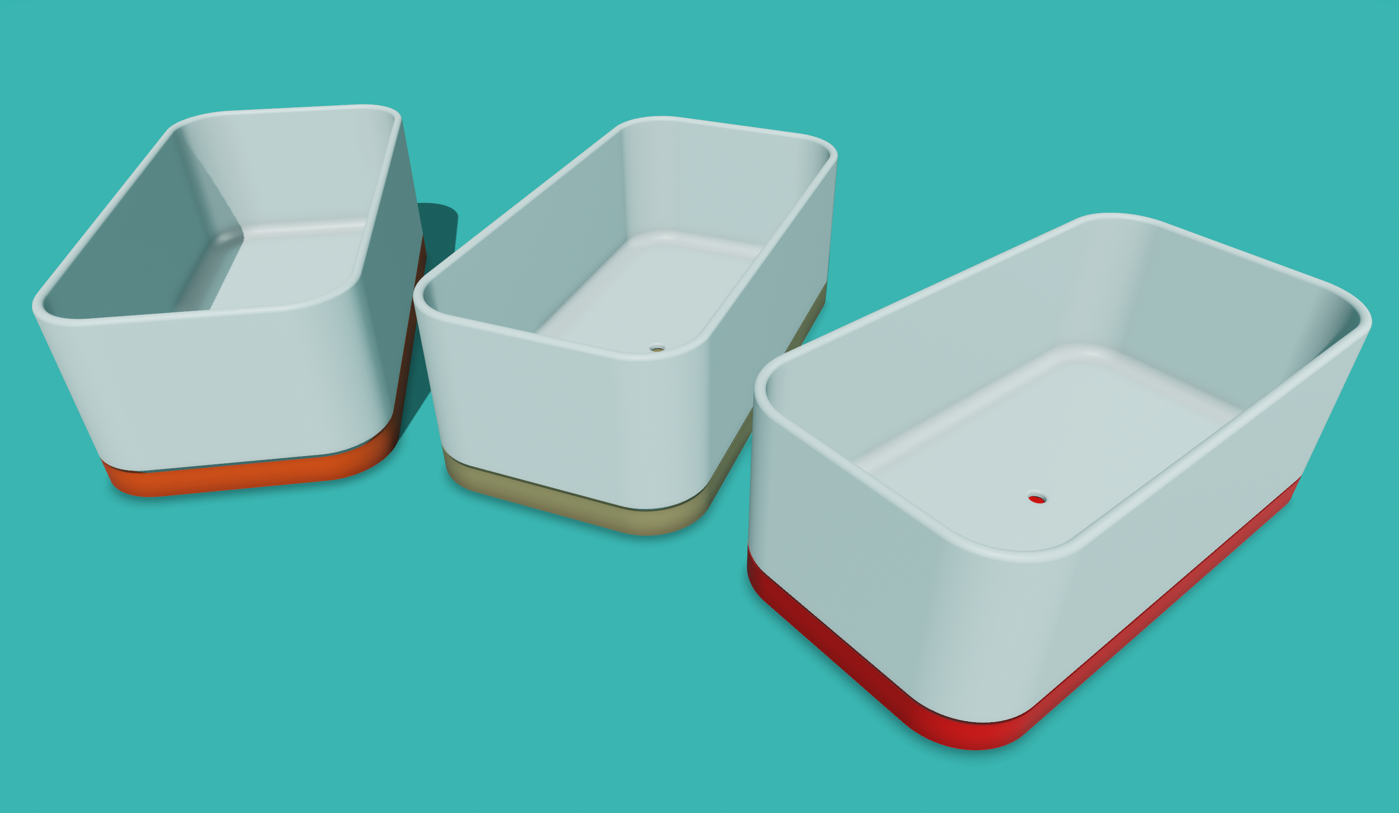 Planter Box 11 - Curvy Bella, with drainage hole and saucer