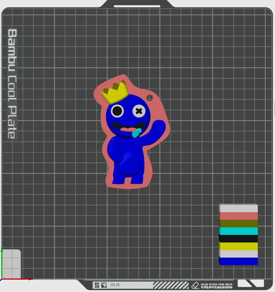 STL file Blue Rainbow Friends Roblox keychain 🌈・3D printer model to  download・Cults