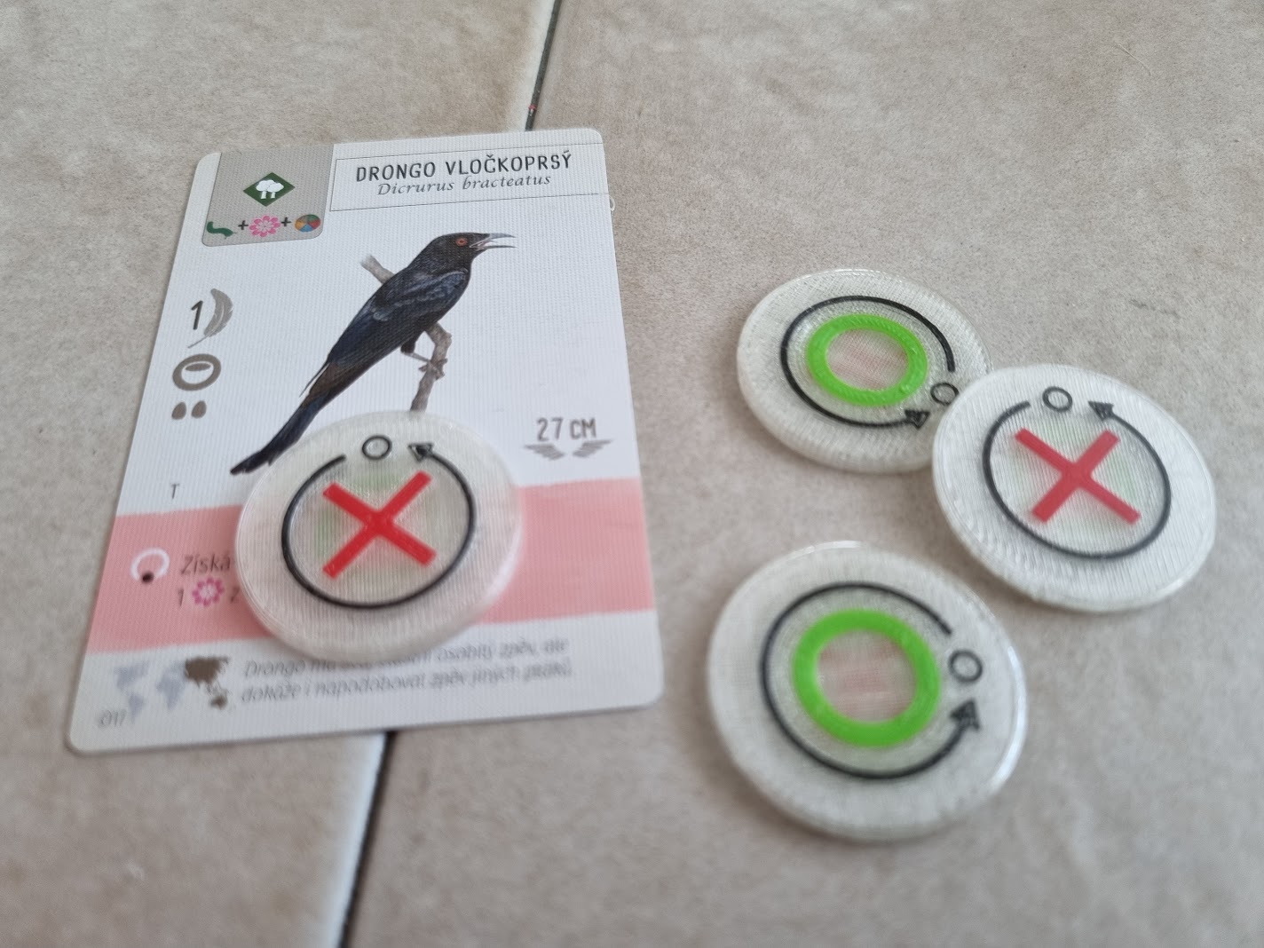 Wingspan - pink card usage token