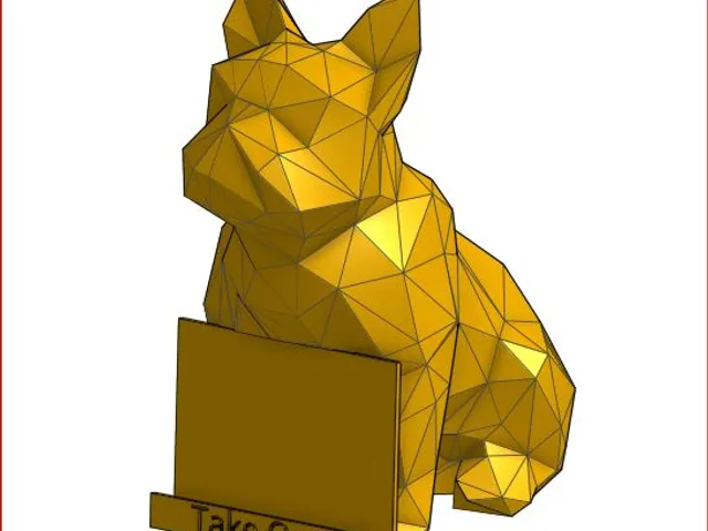 Low poly French Buldog card holder