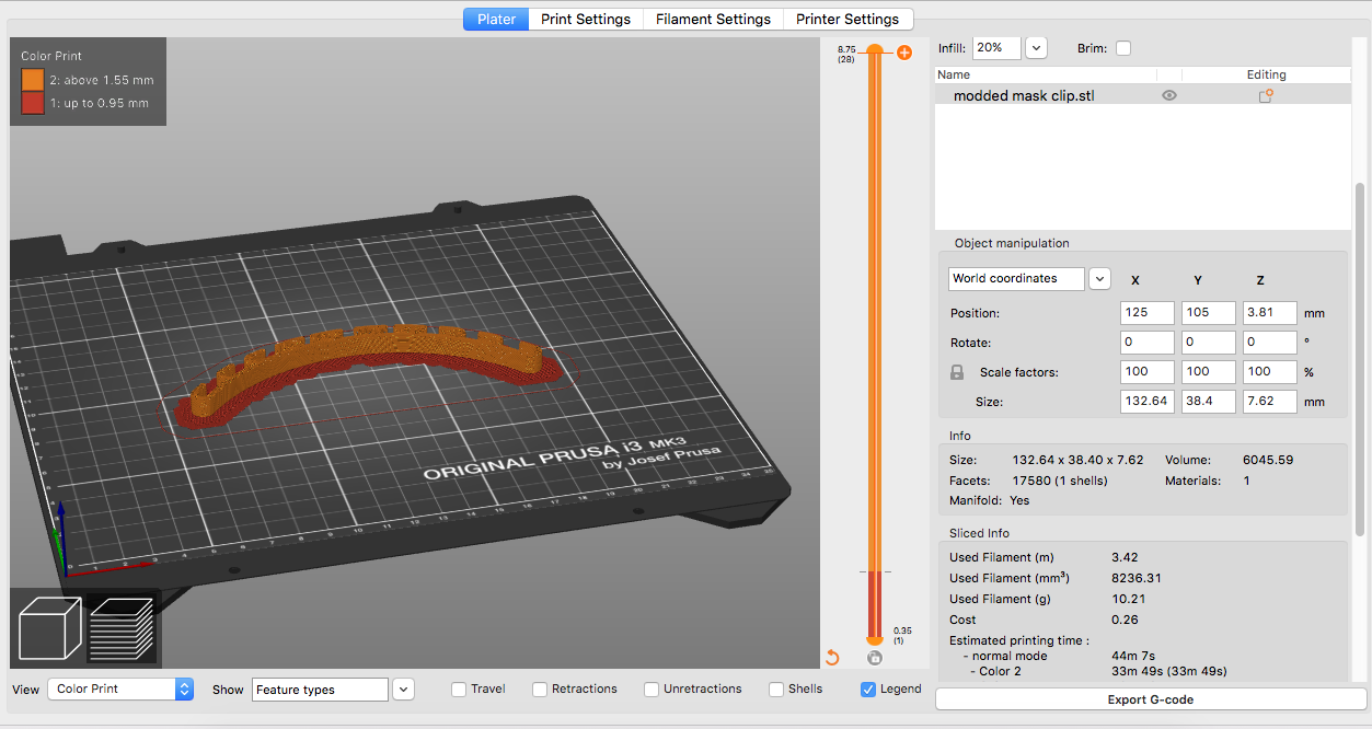 Miniatura 4 do modelo 3D Modified extended mask clip.