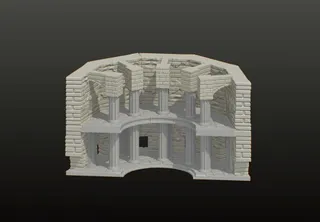 2 level coliseum, courtyard, or castle wall