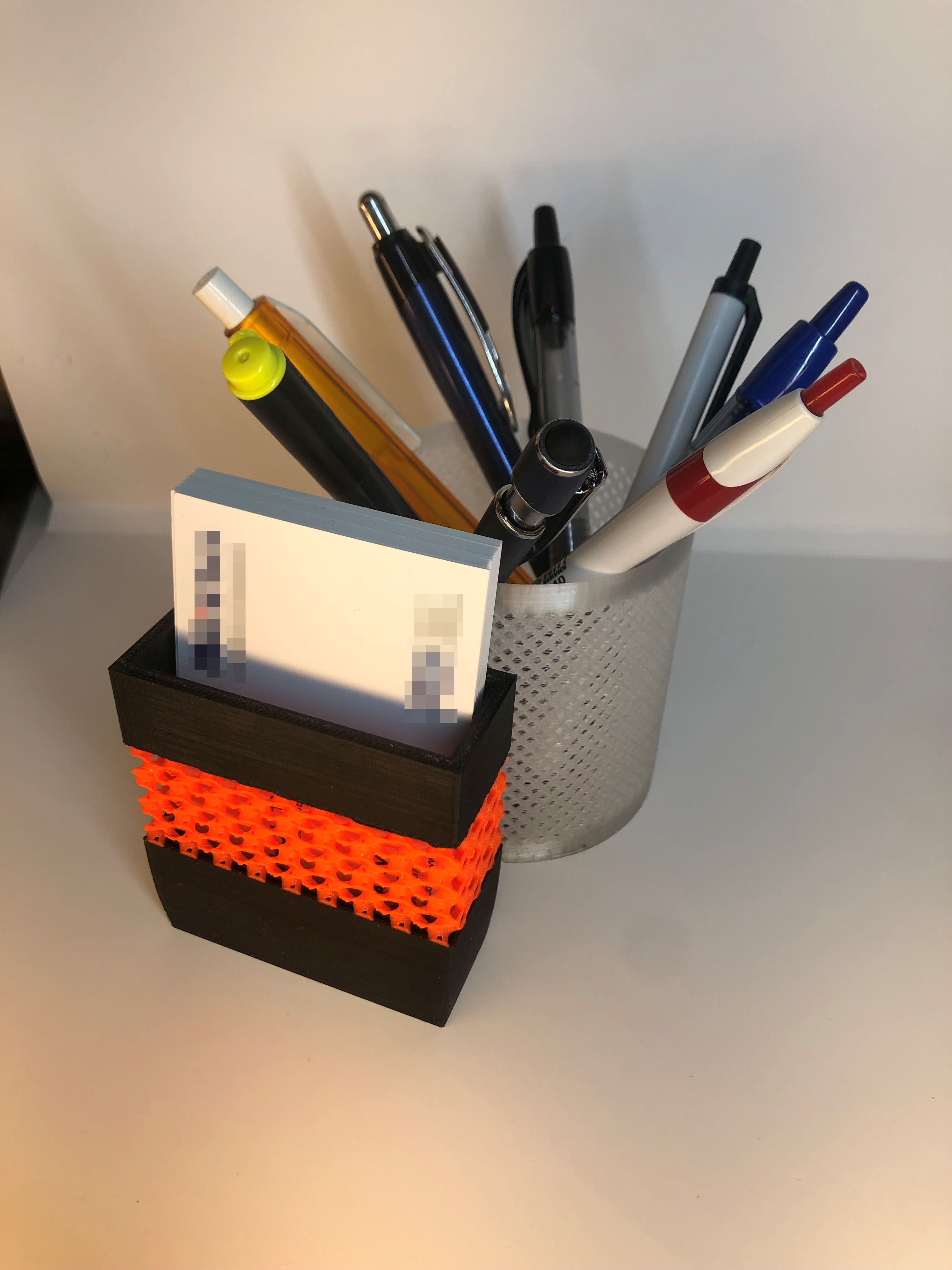 Desk business card holder