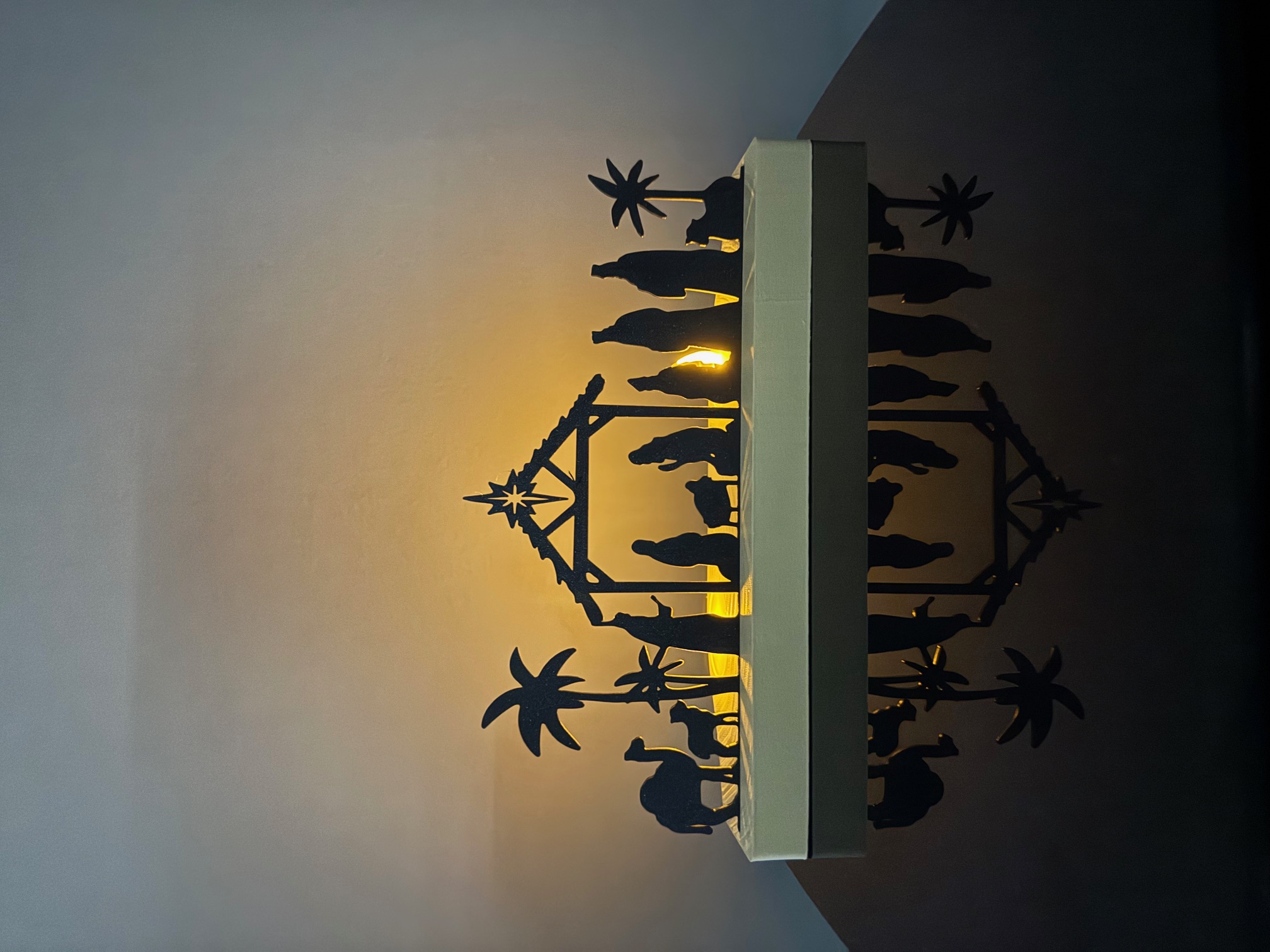 Silueta betlému na čajové led svíčky/ Siluette nativity scene Led candle