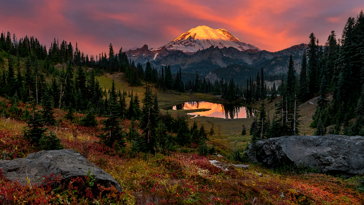 Mt Rainer/lake Tipso Lithophane