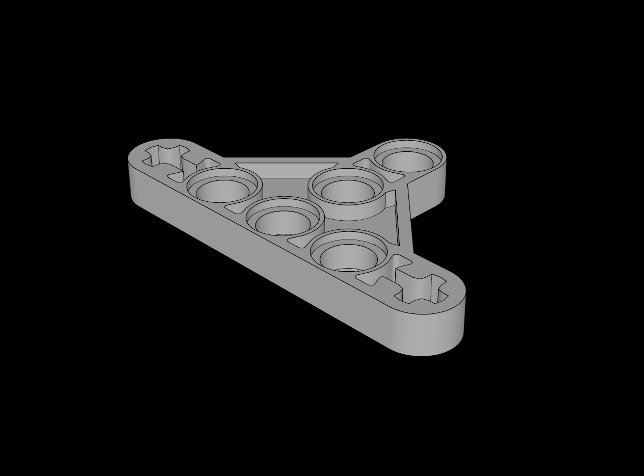 Lego Compatible (99773.dat) Technic Beam  5 x  3 x  0.5 Liftarm Triangle Type 2
