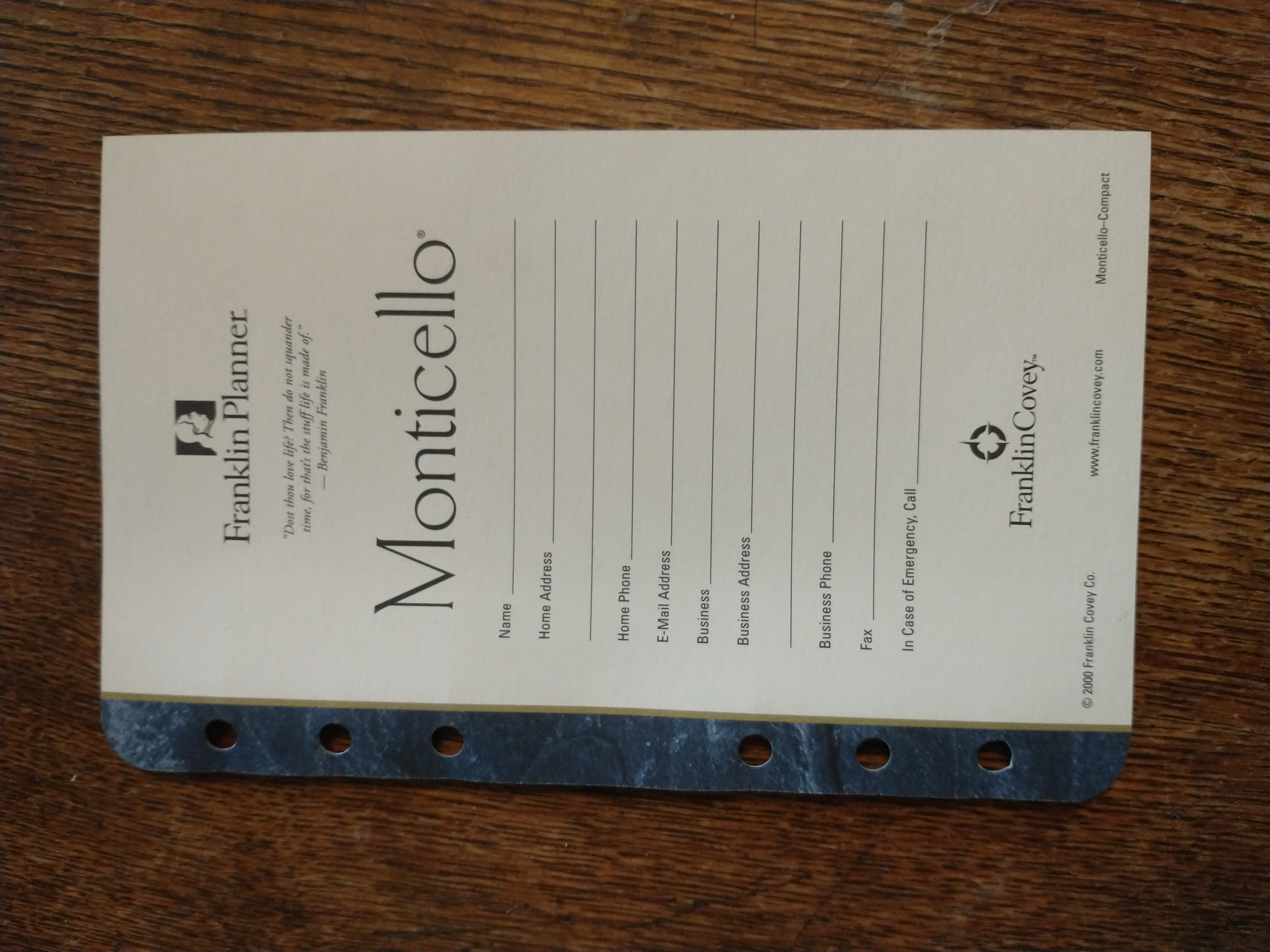 Franklin Covey Compact Page Templates