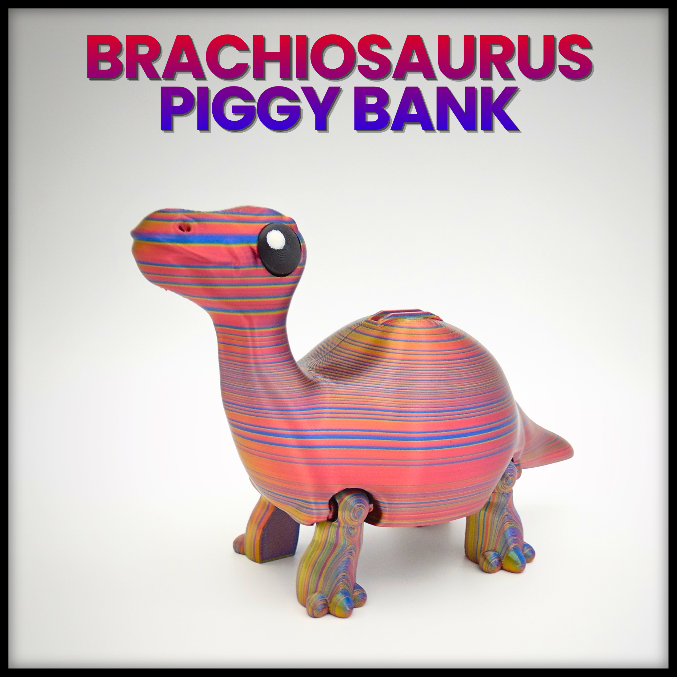 Brachiosaurus PiggyBank - Dinosaur - Money storage - Articulated - No Supports