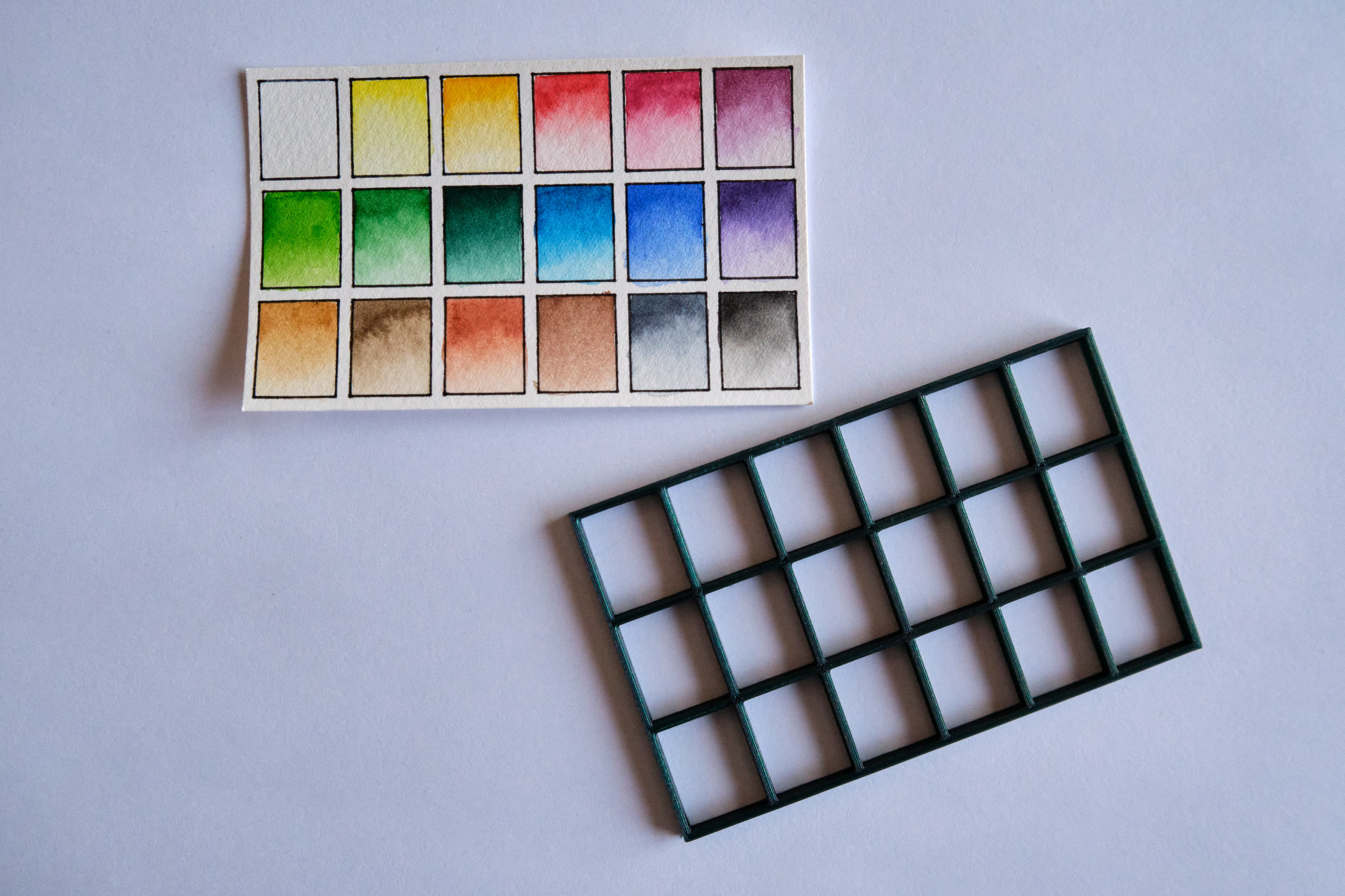 Watercolor Palette Stencil 3x6 half pans