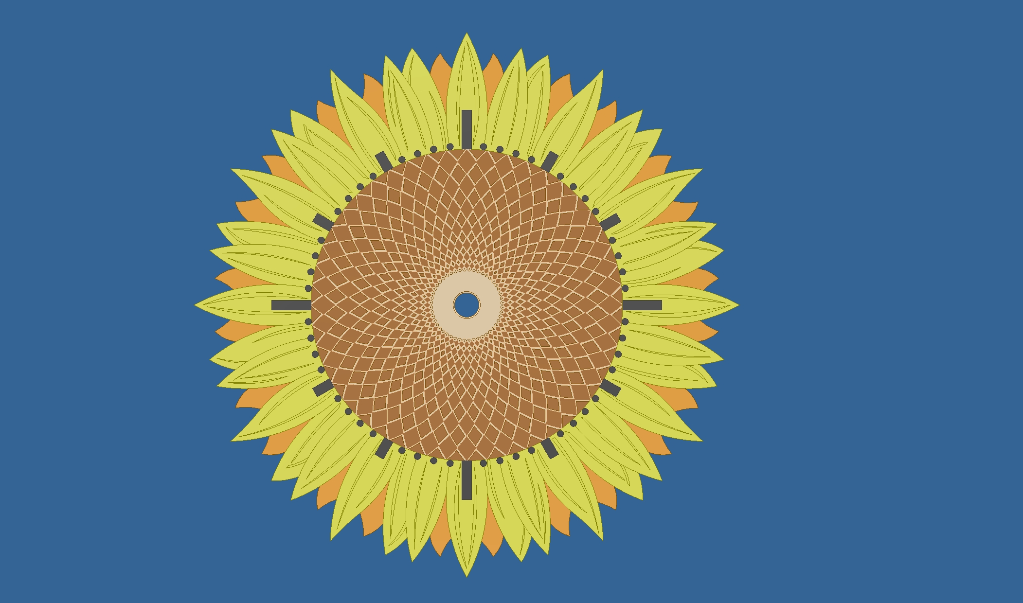 Miniatura 2 do modelo 3D Sunflower Clock