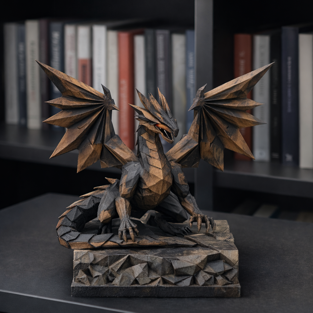 Geometric Dragon Figure (Low Poly)