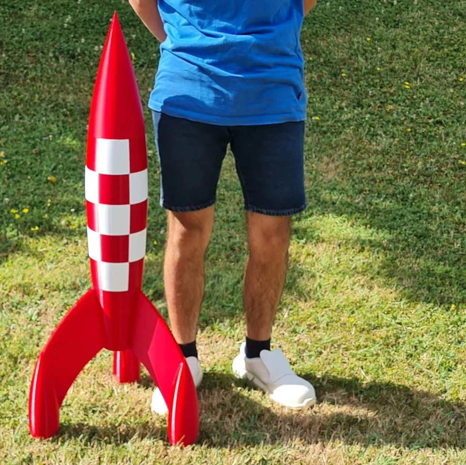 Fusées Tintin - Fusée Inspiration 65cm + Petite Fusée Fumée 29cm - Collection - Neuves