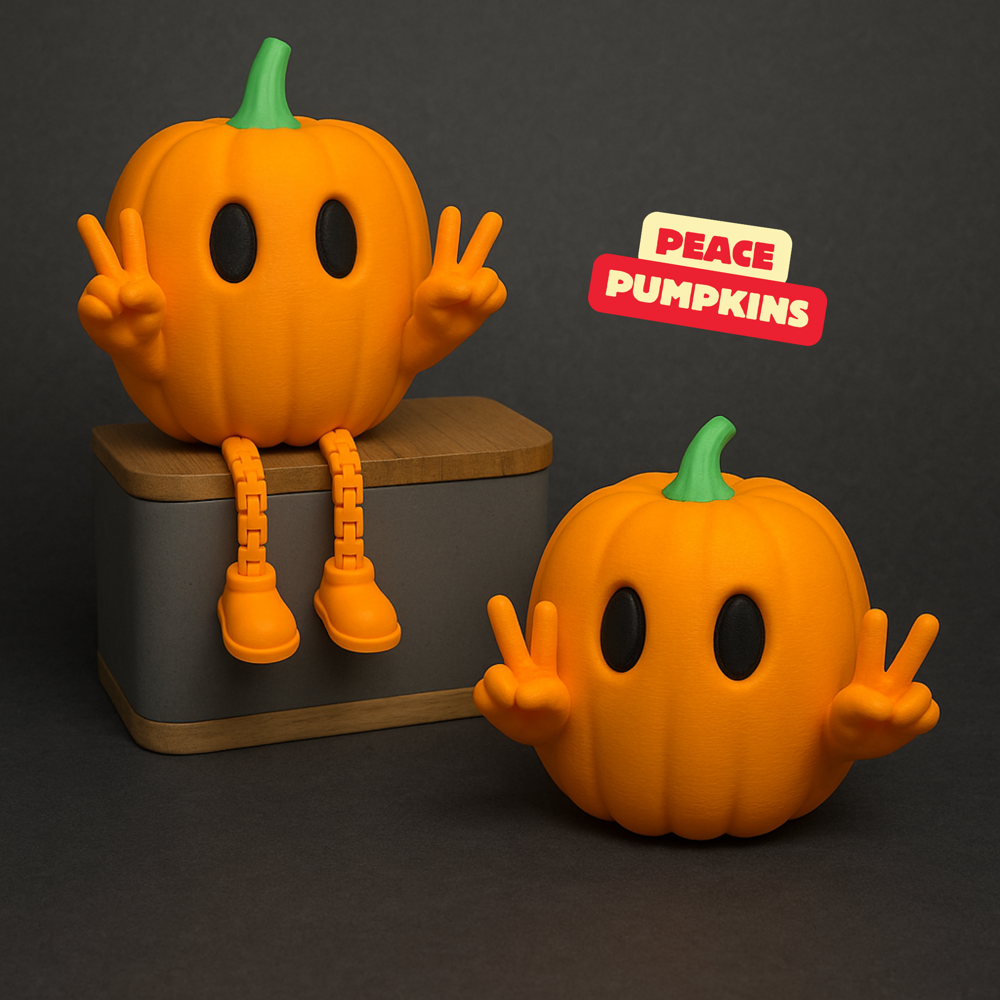 PEACE PUMPKINS ARTICULATED / HALLOWEENDECOR