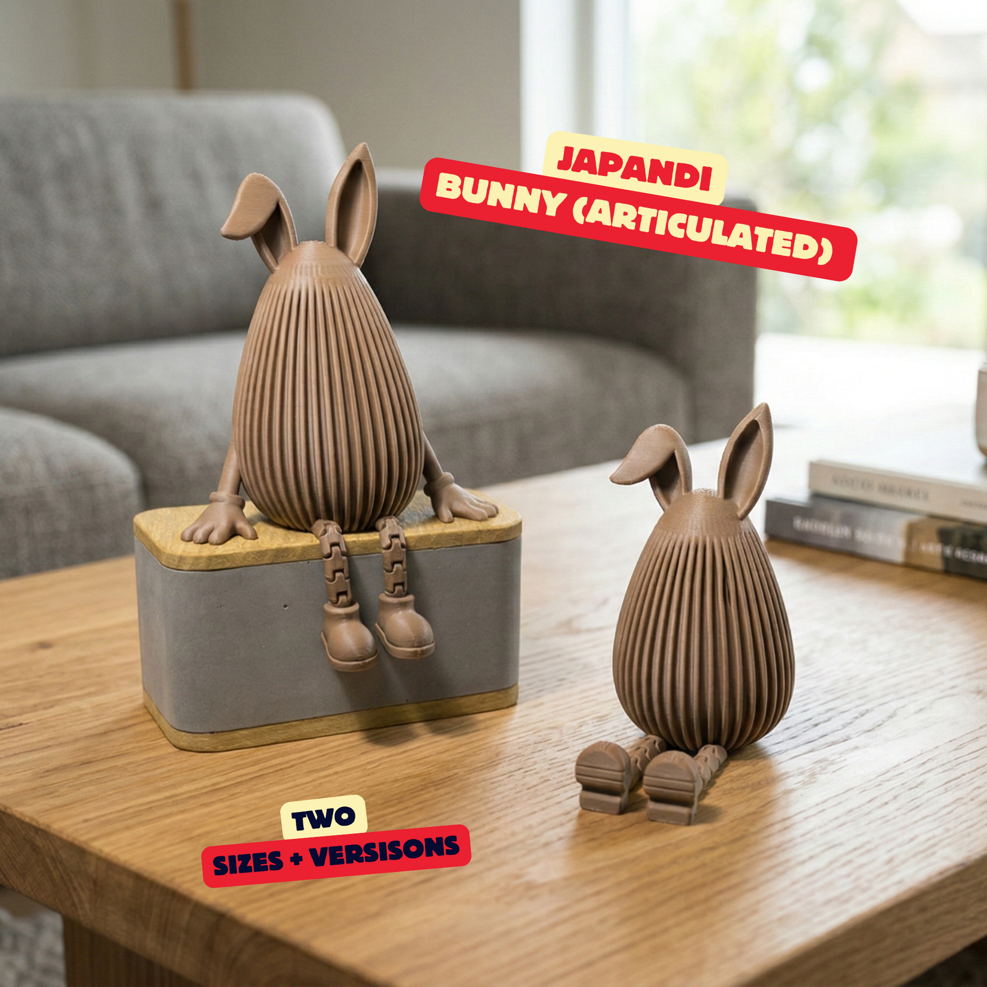 JAPANDI BUNNY - NORMAL VERSION (ARTICULATED) / MODERN EASTER DECOR / BUNNY DECOR / HOMEDECOR / DECOR