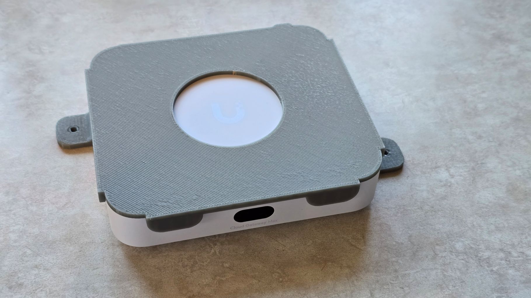 Wall mount bracket for Ubiquiti Cloud Gateway Max and Power Supply