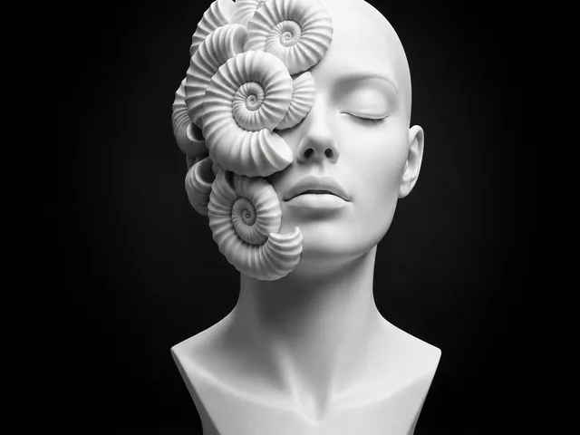 Surreal Nautilus Woman Bust STL | Modern Sculpture | Decorative Art Statue | 3D Print File